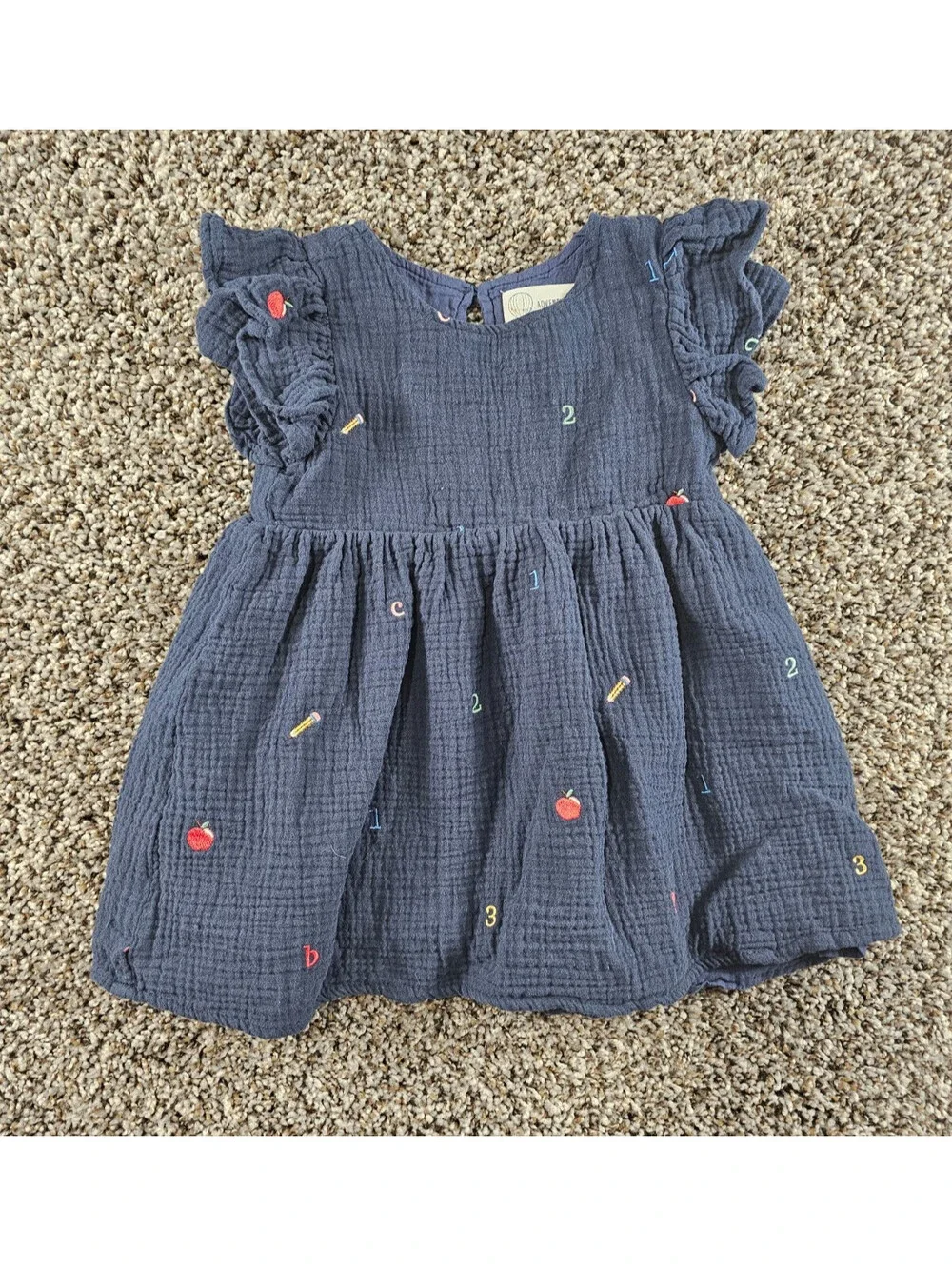 Adventurewear 360 Girls Sz 3T Dress Alphabet ABC Embroidered School Blue